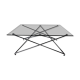 Glass and chrome coffee table
