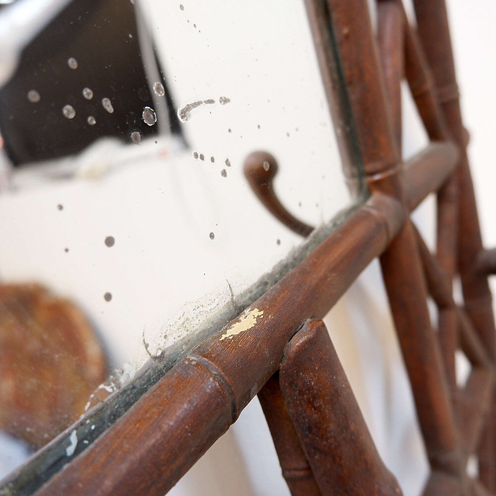 Coat rack or hall tree, 19th century - patinated cast iron imitating bamboo