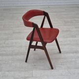 1960s, Danish chair by Farstrup, original condition, solid teak wood, leather.