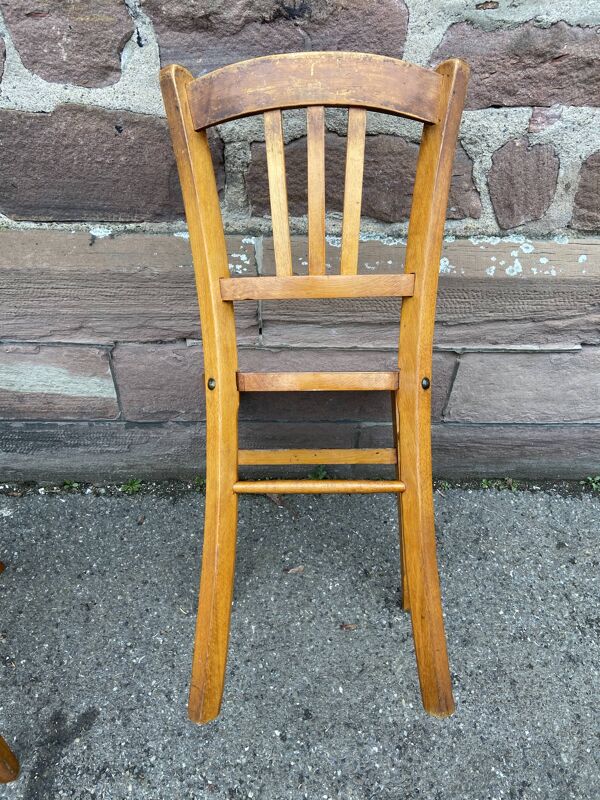 Paire de chaises bistrot 1950 brasserie bois courbé