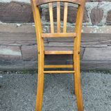 Paire de chaises bistrot 1950 brasserie bois courbé