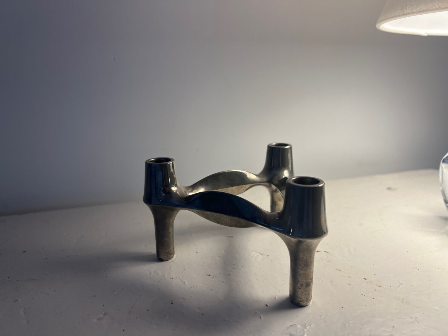 Stoffi Nagel candlestick 1970 vintage silvered