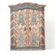 Armoire de mariage peinte en art populaire rustique exceptionnel de 1784