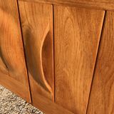 1970s brutalist solid elm sideboard