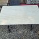 Bistro table top marble foot cast iron