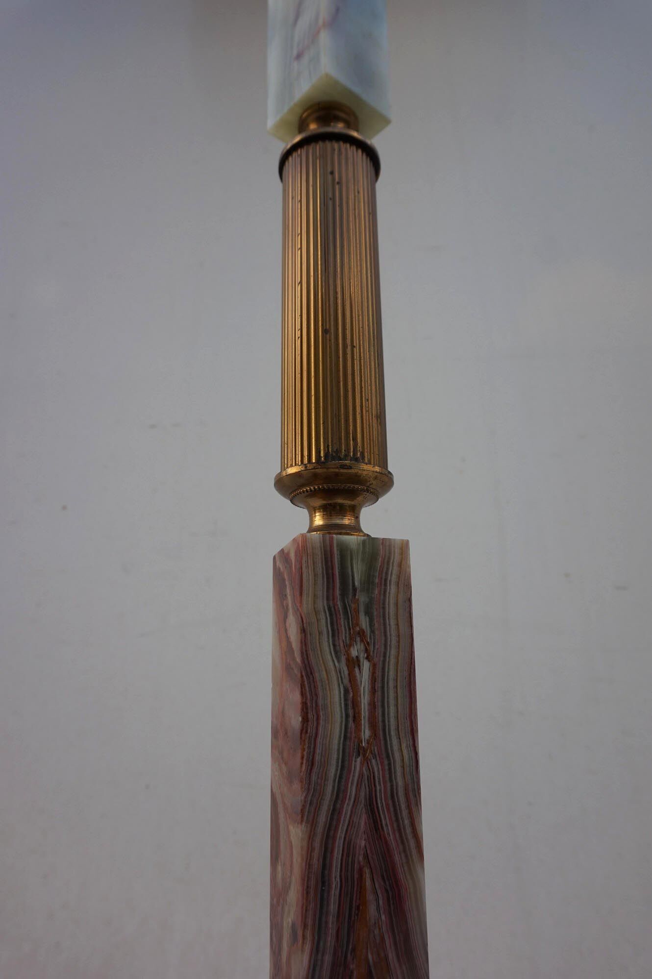 Lampadaire onyx & marble, années 1960