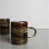Enamelled stoneware coffee cups