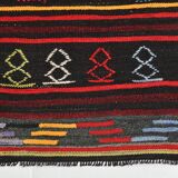 Burgundy Red Modern Pattern Kilim Rug, 162x313Cm