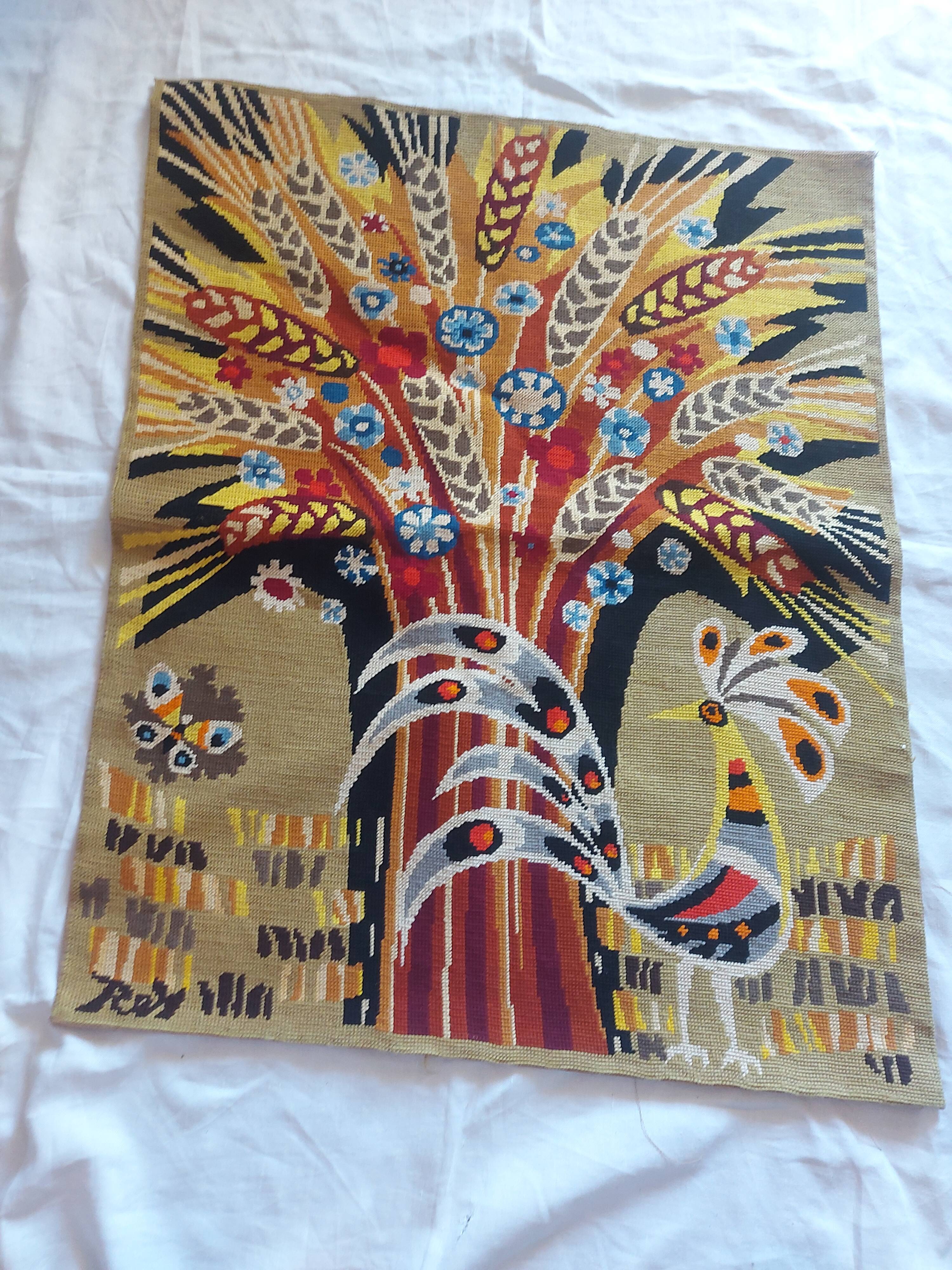 Tapestry with vintage canvas, Pierre Rey