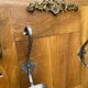 Vintage coat rack wardrobe in solid walnut from the 1930s.