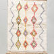 Moroccan Berber carpet azilal ecru with colored diamonds 161x118cm