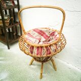 Rattan sewing basket