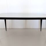 Dining Table with a Pale Green Glass Top in the style of Carlo De Carli, Italy