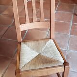 Set of 6 Le Hameau chairs in solid oak