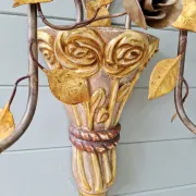 Large Florentine wall sconce, Hollywood Regency, 1960-70.