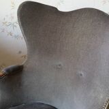 Pair of sculptural Bergère barrel armchairs