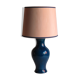 Lampe de table en céramique bleue France 1970