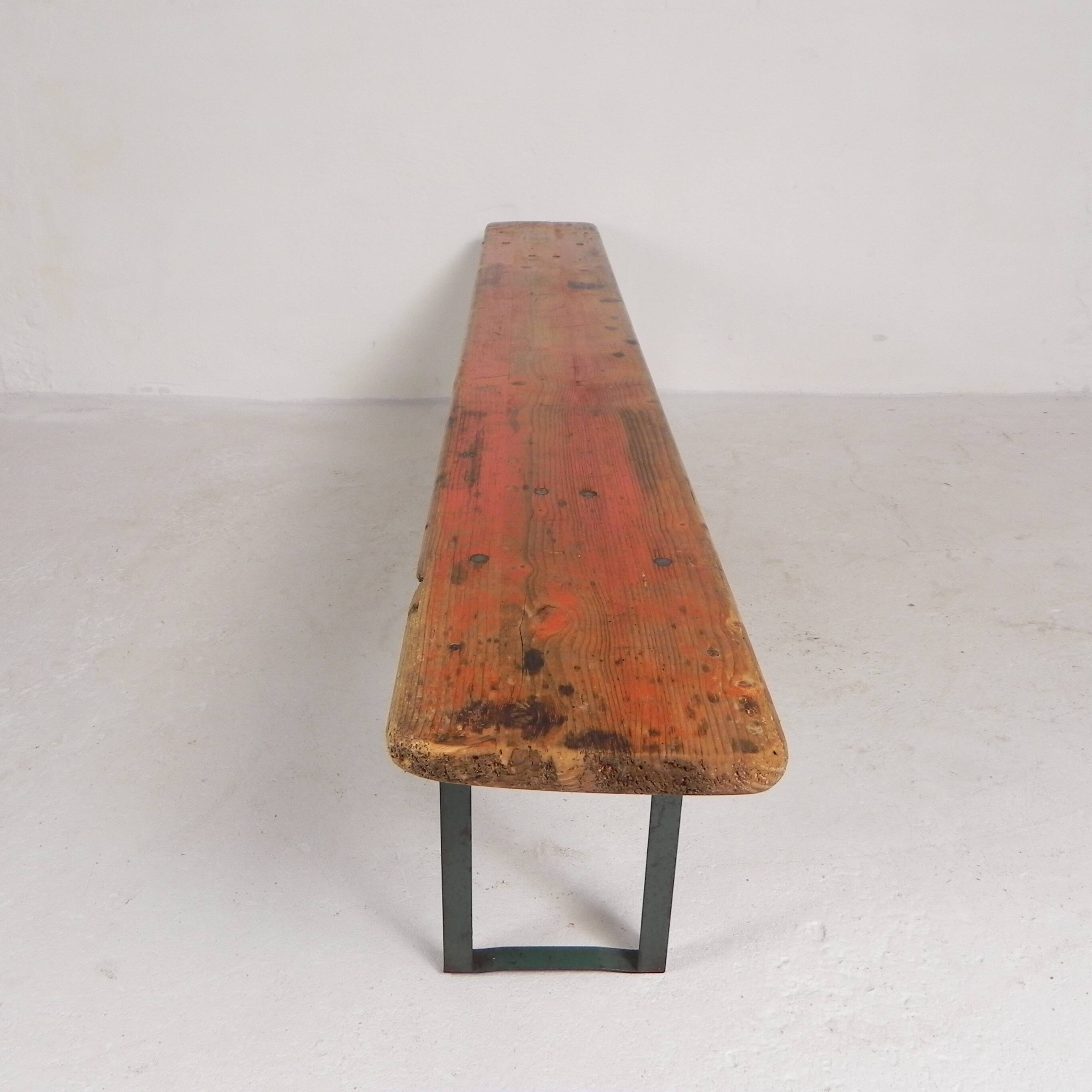 Folding bench, folding bench for terrace, 215 cm long, 1960s