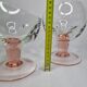 Pair of standing glass cups, 16 cm, pink