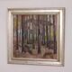 Original mid-century Swedish oil on panel – “Tree Trunks” by Harry Wichmann – dated 1953 – vintage & framed – 69 × 71 cm
