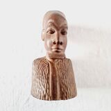 Pair of Busts or Sculptures of African Men and Women in high quality carved wood used