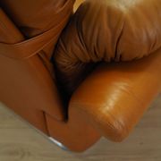 Orange leather sofa, Space Age design, 1960s, production: Italy
