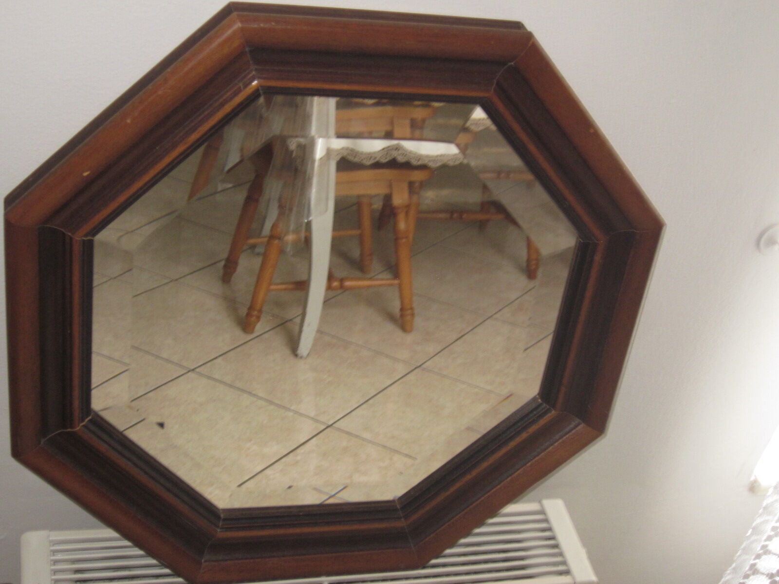 Octagonal wooden mirror  47x47cm