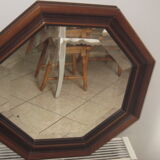 Octagonal wooden mirror  47x47cm