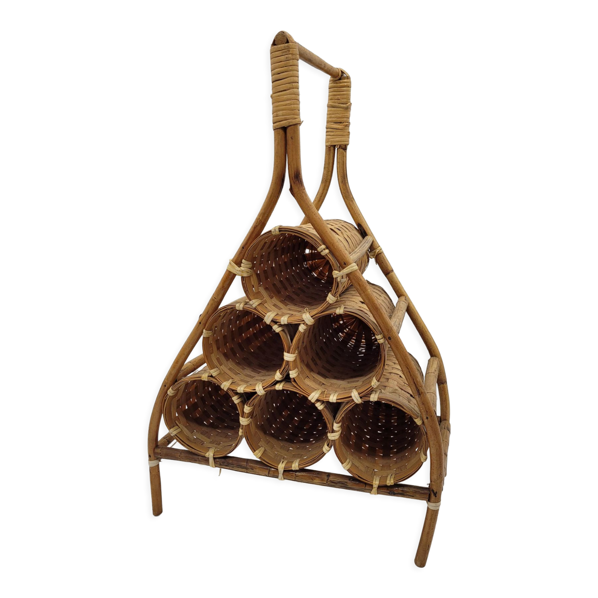 Rattan bottle holder