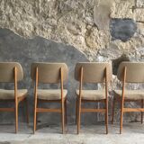 Set of 6 Scandinavian-style chairs stamped NF Seat 44 - 1960