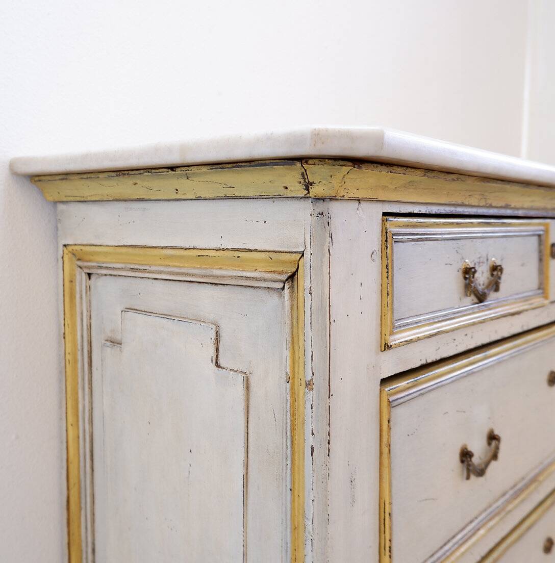 Antique Italian chest of drawers with marble top