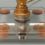 Crystal and golden brass table lamp ~ 1950s/1960s