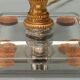 Crystal and golden brass table lamp ~ 1950s/1960s