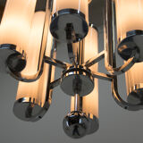 Bauhaus chrome-plated tubular chandelier, 1930s