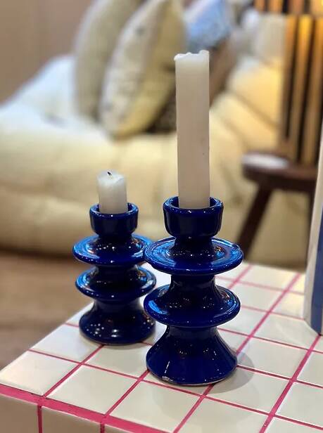 Majorelle dark blue candle holder
