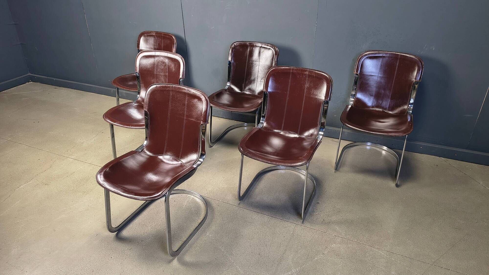 Vintage dining chairs by Cidue, set of 6, 1970s.