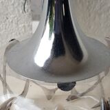 70's glass and chrome metal sconce