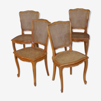 4 Louis XV style canne chairs