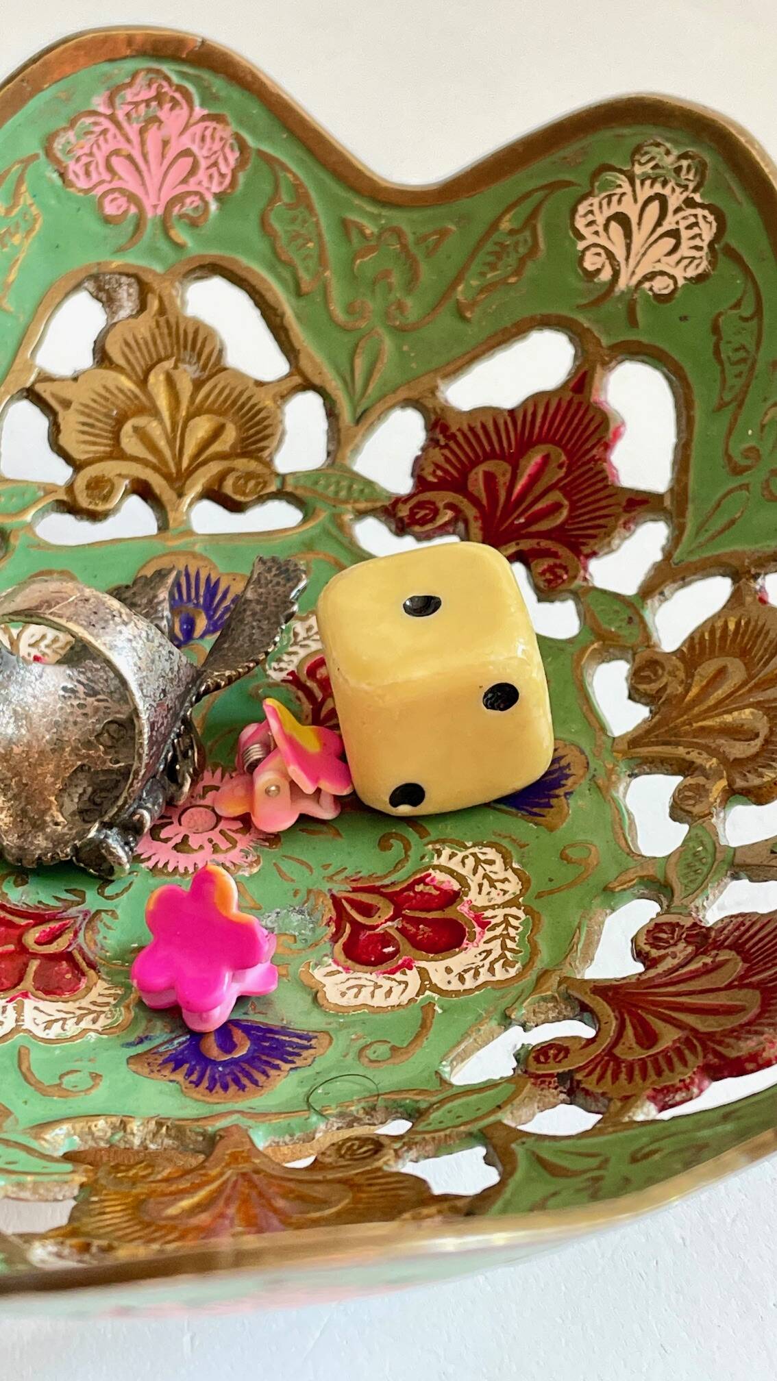 Vintage solid brass pocket tray