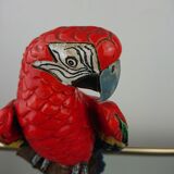 Enamelled ceramic parrot signed Maillard