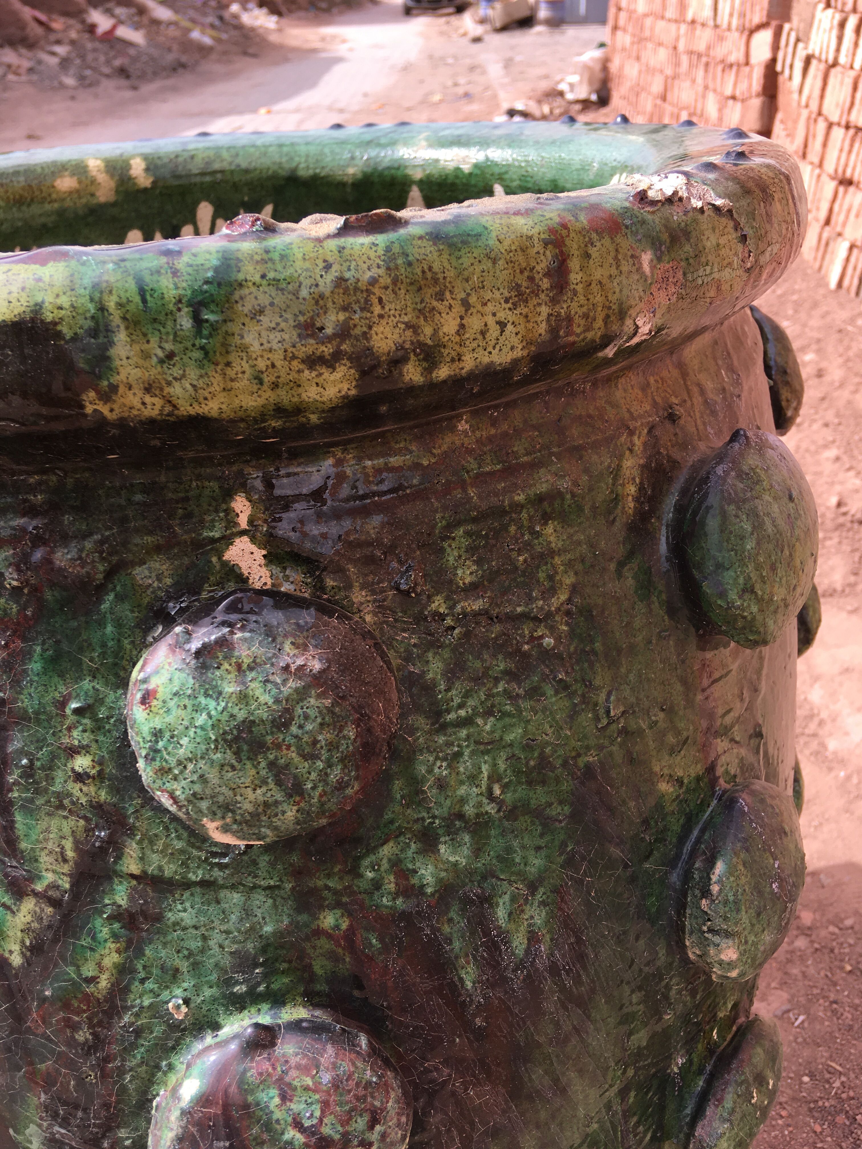 Traditional and authentic tamegroute pottery jar