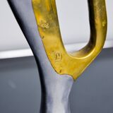 Pair of brutalist candlesticks by Léopold, bronze and aluminum, Spain, 1970