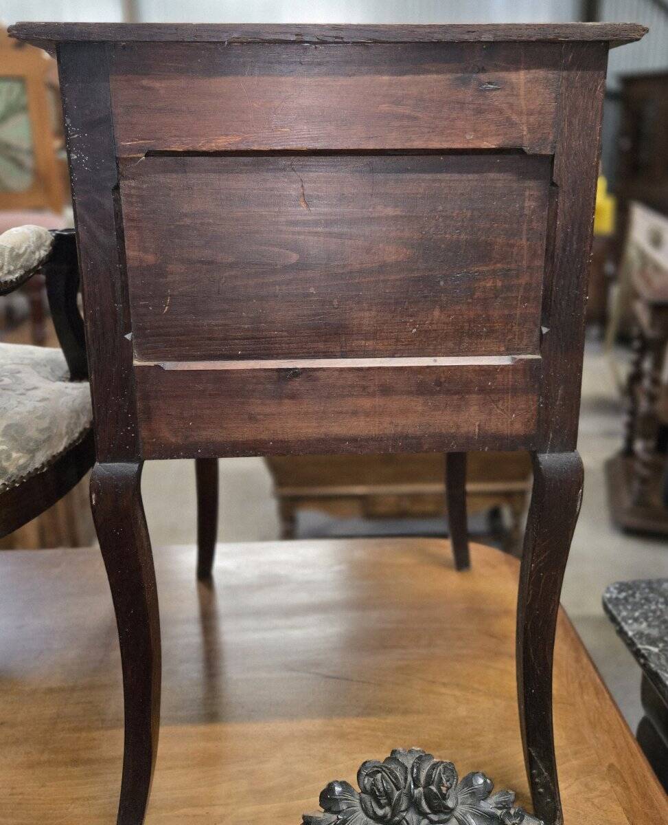 Small chest of drawers / tallboy / antique bedside table with 3 drawers / Louis XV style / c