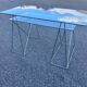 bureau chrome et verre