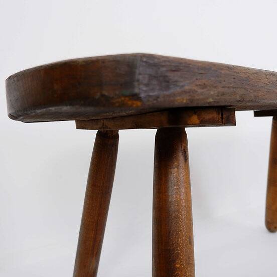Vintage Brutalist coffee table / Side table in solid wood - 1960s