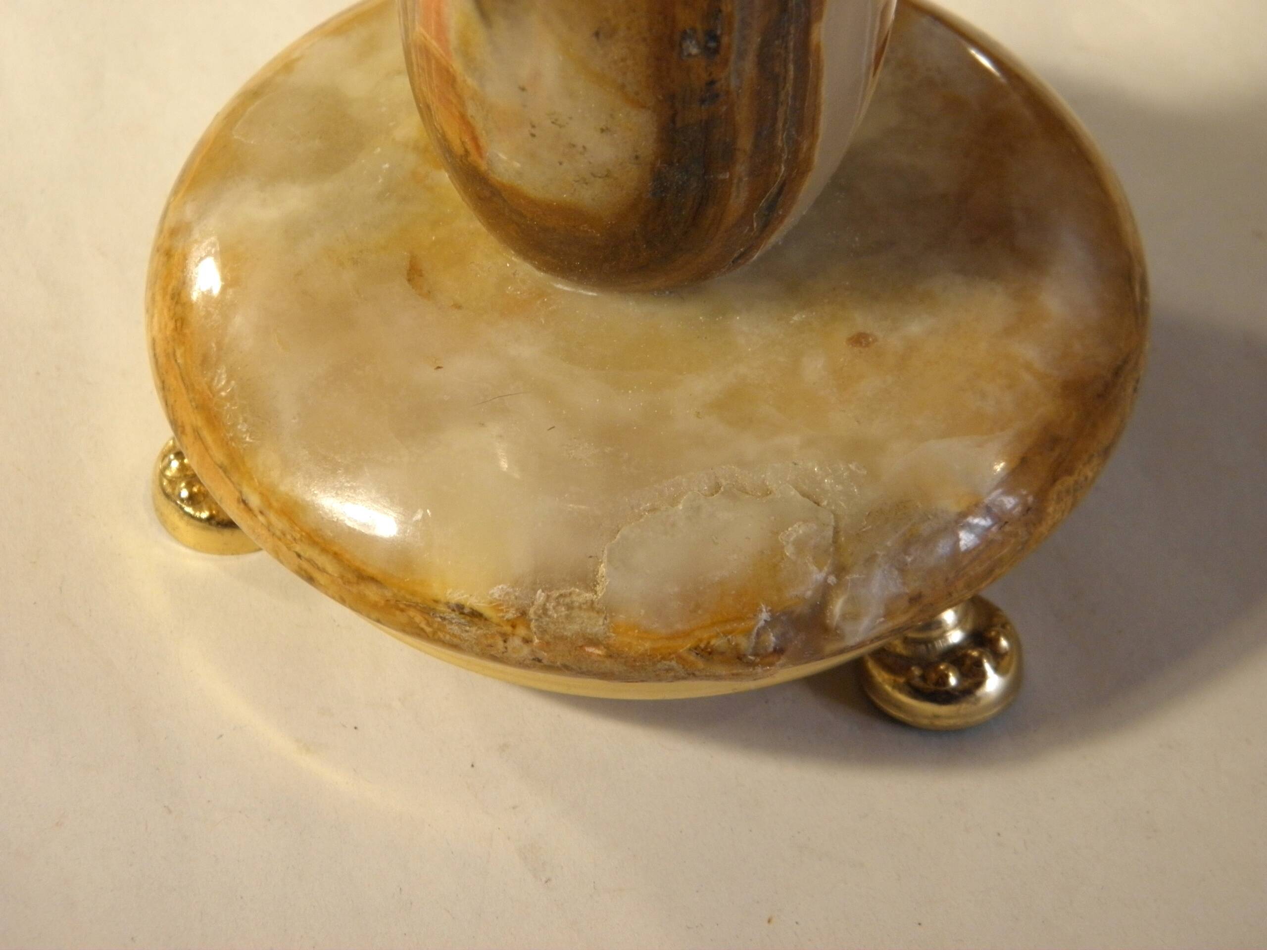 Three-light onyx chandelier