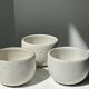 Trio of white ceramic cups D9cm