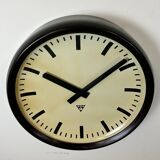 Industrial bakelite factory wall clock from Pragotron, 1960s