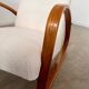 Fauteuil bois courbé rocking-chair des annees 50 style art deco design français bois et bouclette