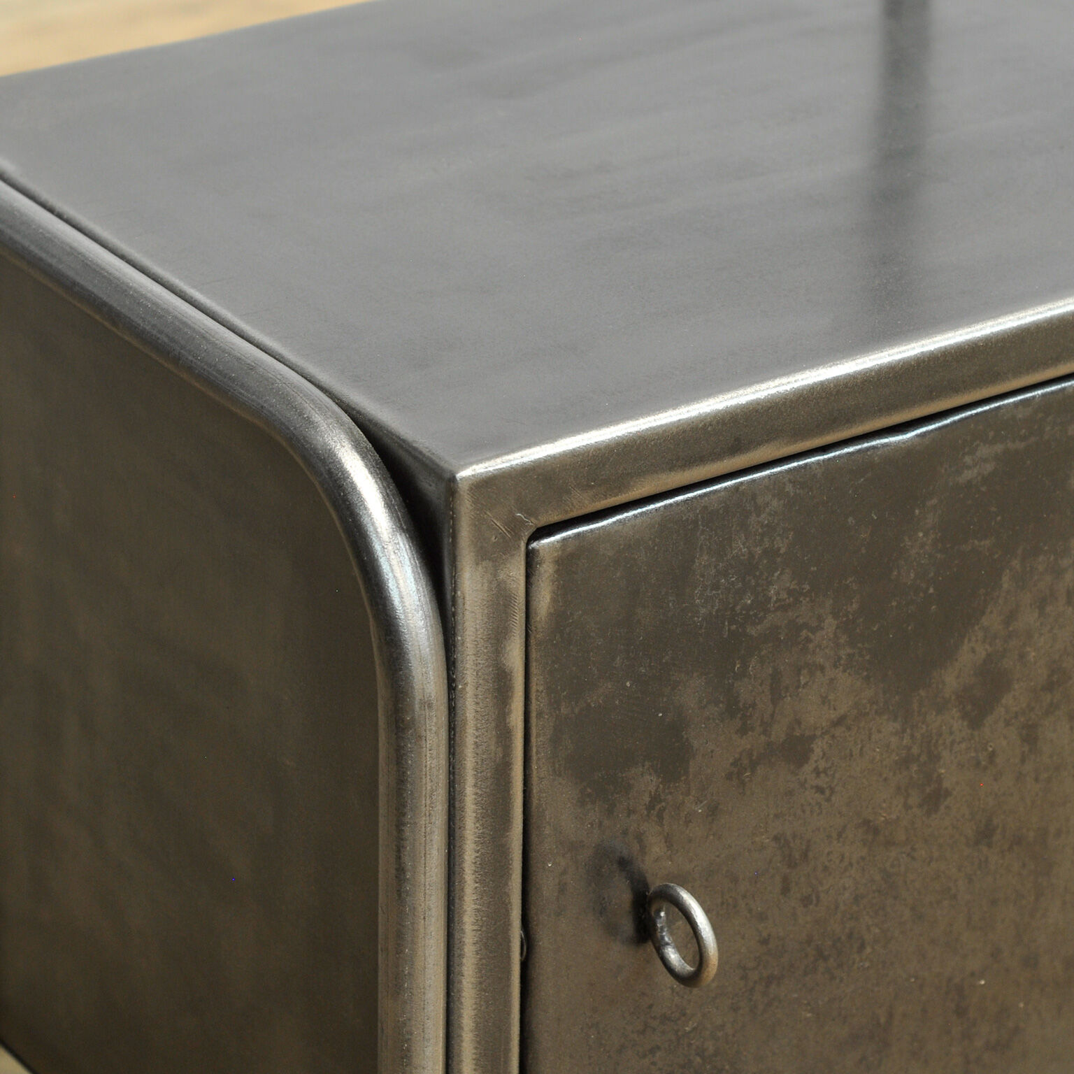 Set of iron bedside tables, 1950s